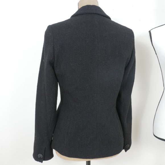 Lolita Lempicka Black Button Up Fitted Classic Wool Blazer Size 38/US 6 Jacket - Picture 12 of 15